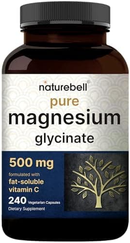 Naturebell Pure Magnesium Glycinate 500mg, 240 Veggie Capsules | 100% Chelated &...