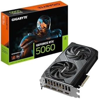 GIGABYTE GeForce RTX 5060 WINDFORCE OC 8G Graphics Card, Cooling System, 8GB 128...