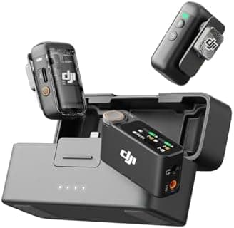 DJI Mic 2 (2 TX + 1 RX + Charging Case), All-in-one Wireless Microphone, Intelli...