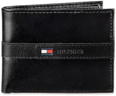 Tommy Hilfiger mens Leather Slim Bifold With Coin Pocket wallets